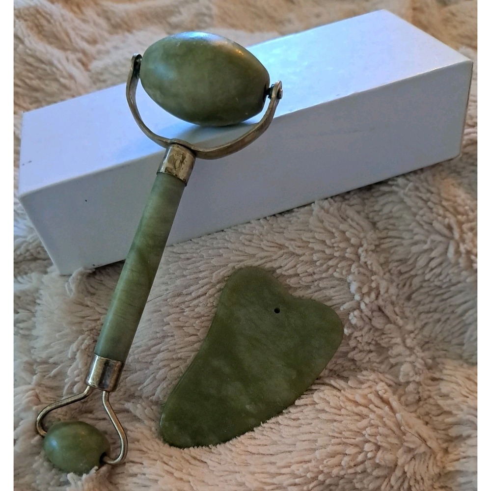 Jade Roller & Guasha Tool for Face Set - Beauty Gua Sha Facial Tools Skin Roller